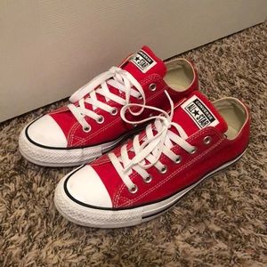 Red converse shoes